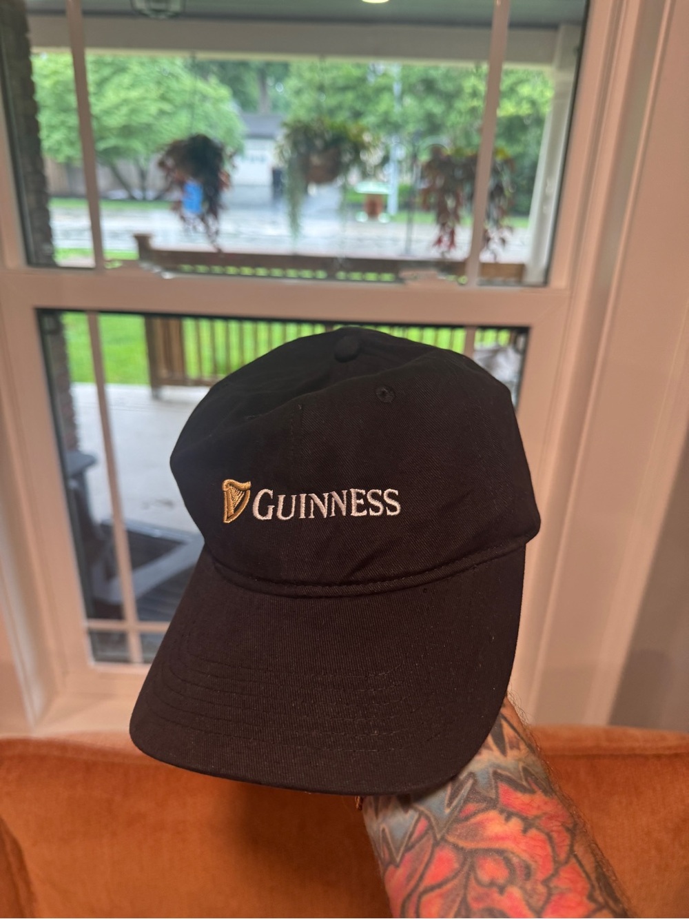 Guinness Black Cap with Gold Harp and White Logo NEW NEVER WORN